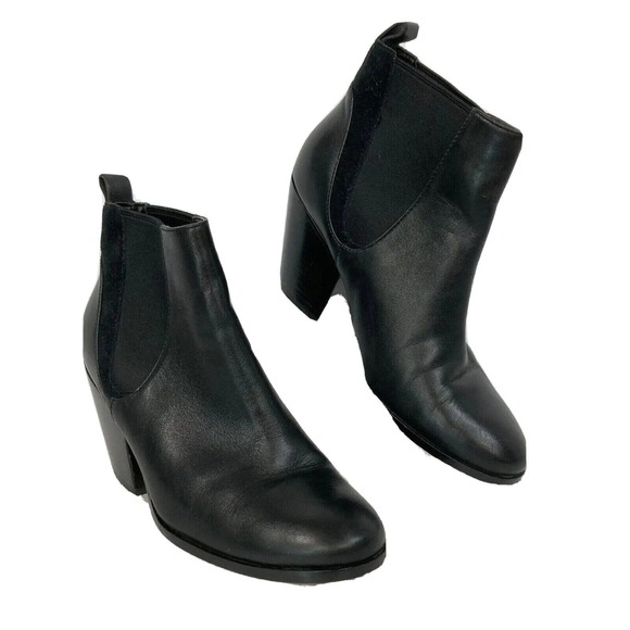 Cole Haan Grand OS Boots Womens Sz 8 Black Leather Chelsea Ankle Block Heel - Picture 2 of 8